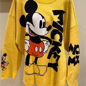Disney Yellow Mickey Mouse Crewneck Sweater